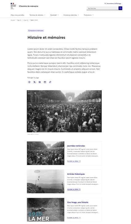 Page « Histoire et mémoires »